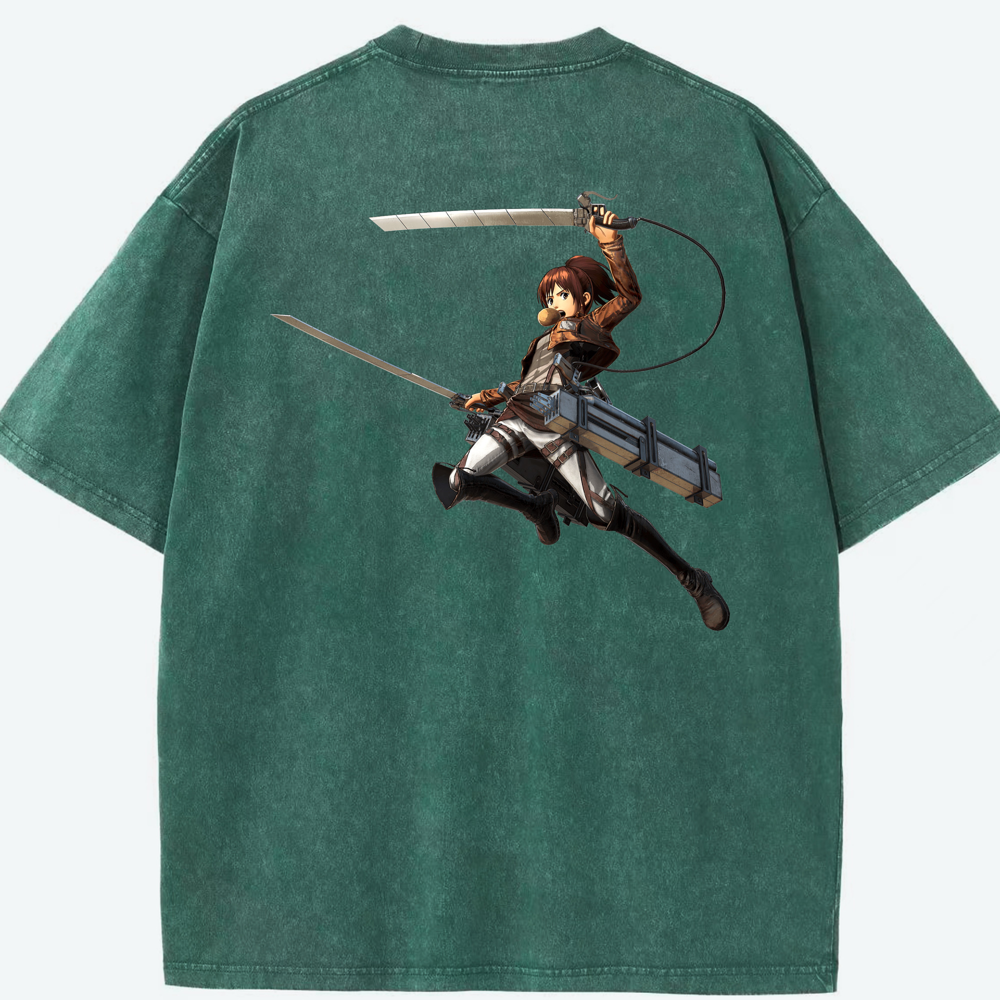 （画像用） 進撃の巨人 サシャ·ブラウス Attack on Titan Sasha Blaus 綿100% ヴィンテージ風 半袖Tシャツ（背面プリント）